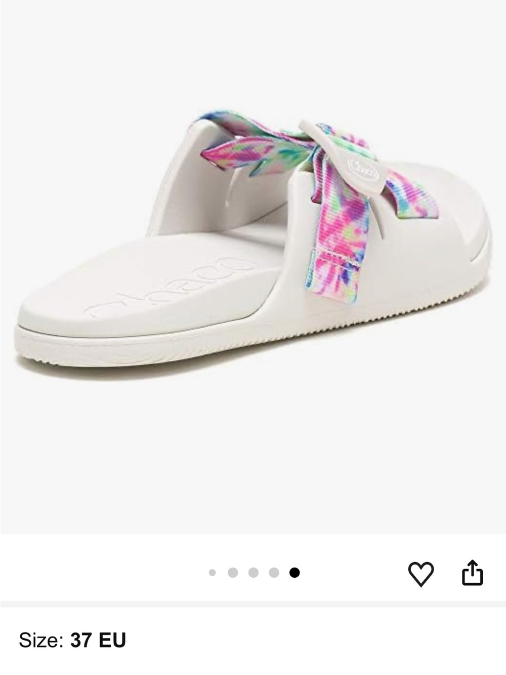 Chaco Chillos Slides Tie-Dye Strap Sandals - White Size 9 - Picture 4 of 7
